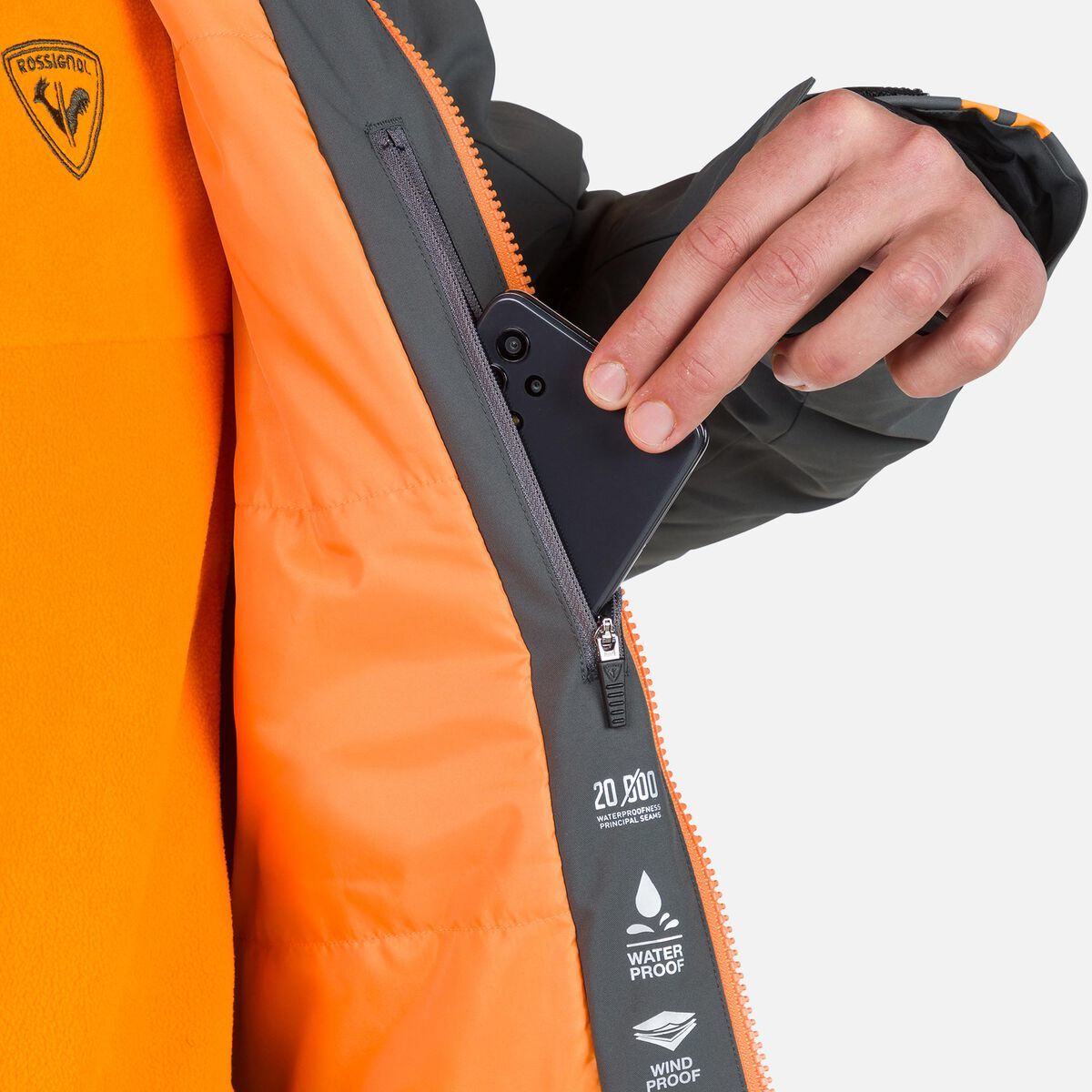 Rossignol Strawpile ski jas grijs heren