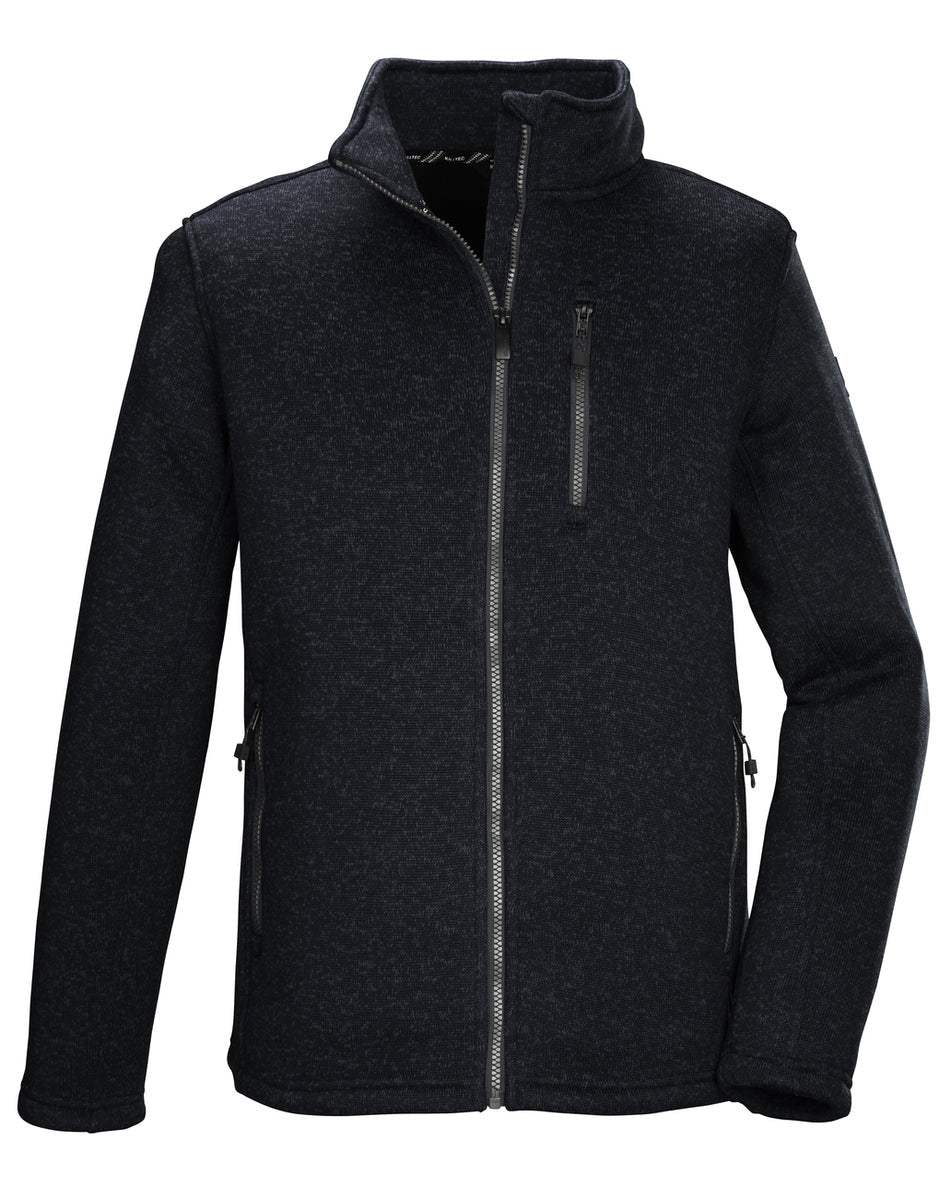 Killtec KOW 73 gebreid fleece vest heren zwart/blauw