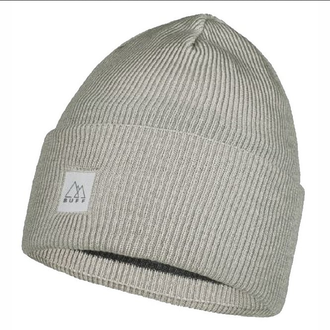 Buff Crossknit Hat Solid Light Grey muts