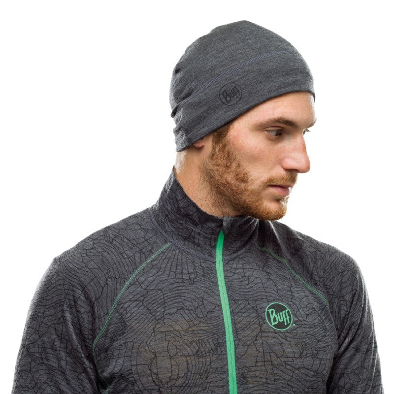 Buff Lightweight Merino Wool Hat Solid Grey muts