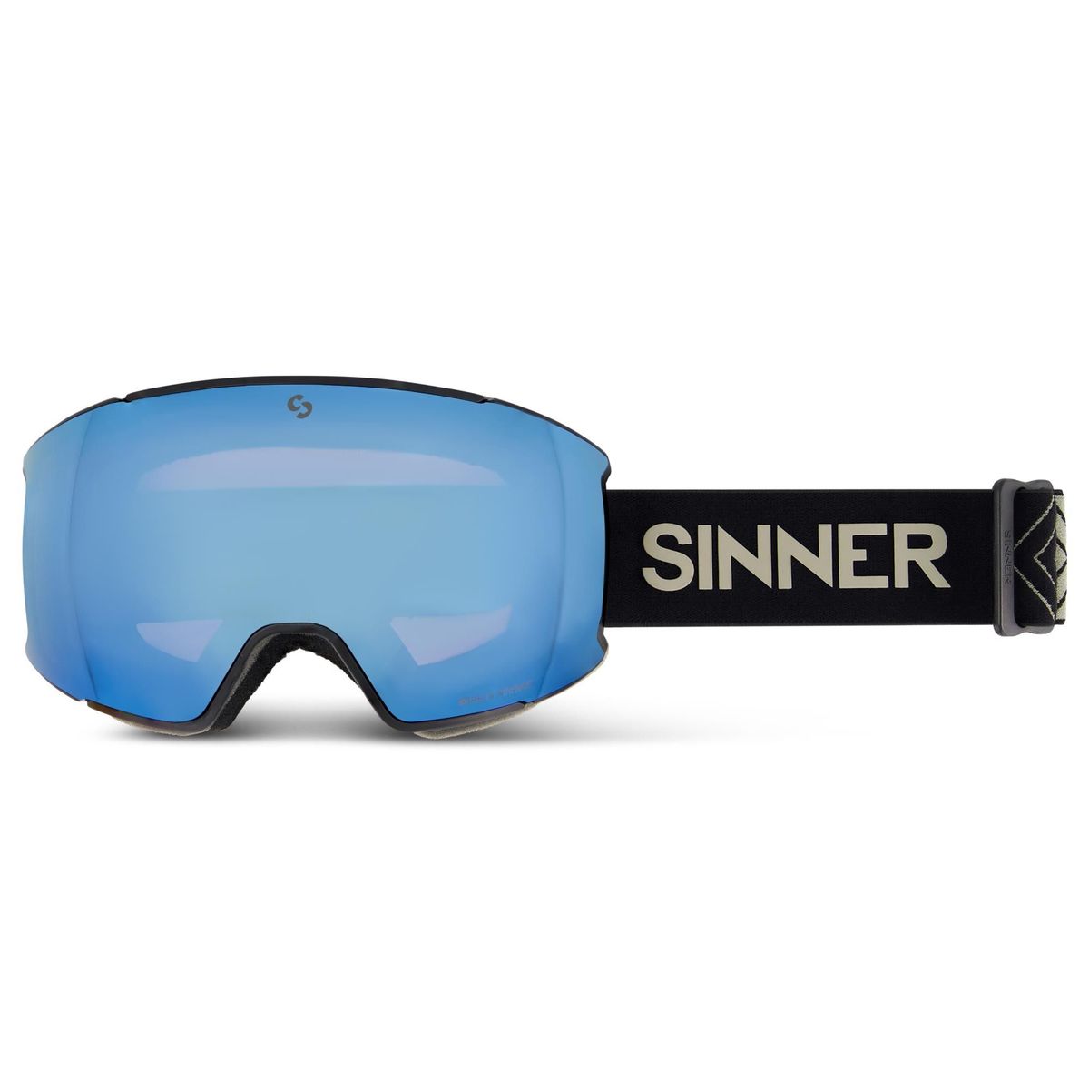 Sinner BOREAS skibril mat zwart/blauw + extra oranje S1 lens