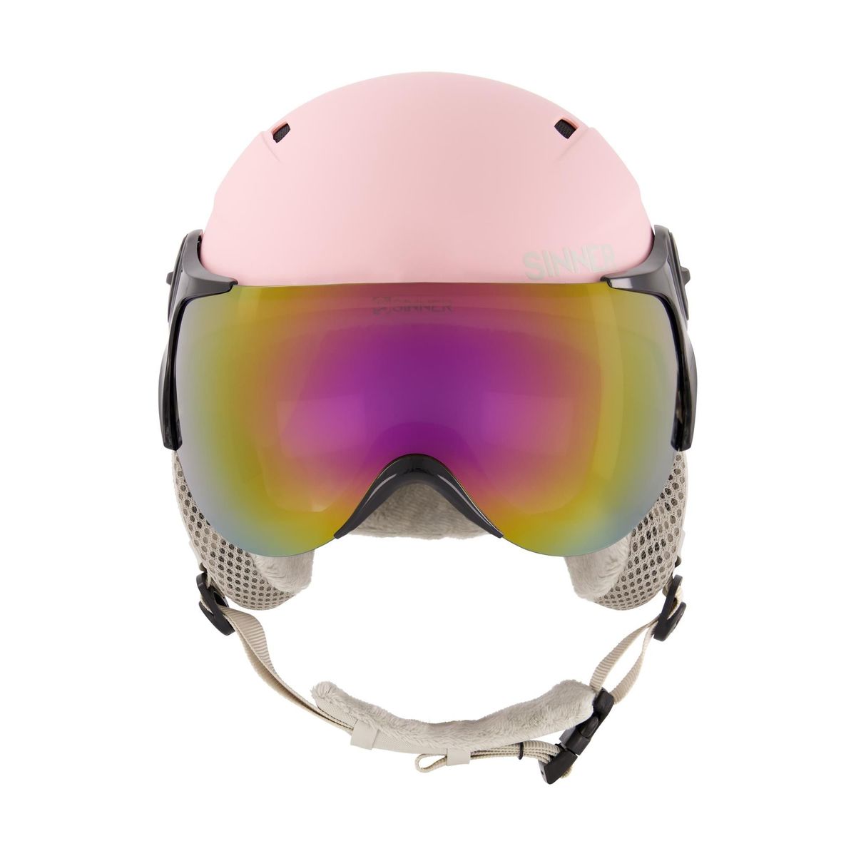 Sinner TYPHOON VISOR skihelm licht roze