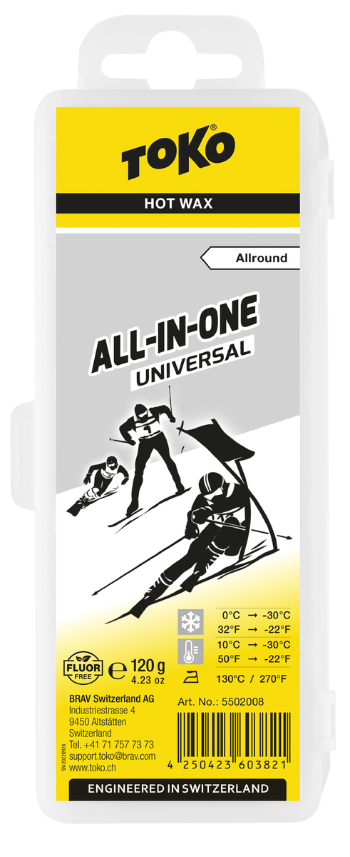 TOKO All-in-one Hot Wax universal 120 gram ski en snowboard wax