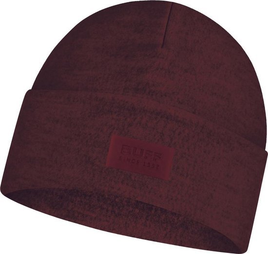 Buff Merino Fleece Hat maroon muts