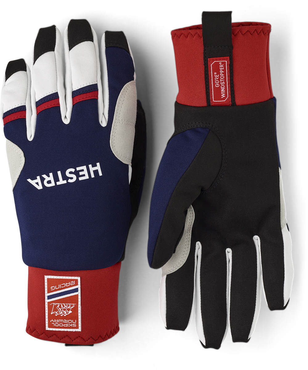 Hestra Windstopper Race Tracker skihandschoenen blauw/rood