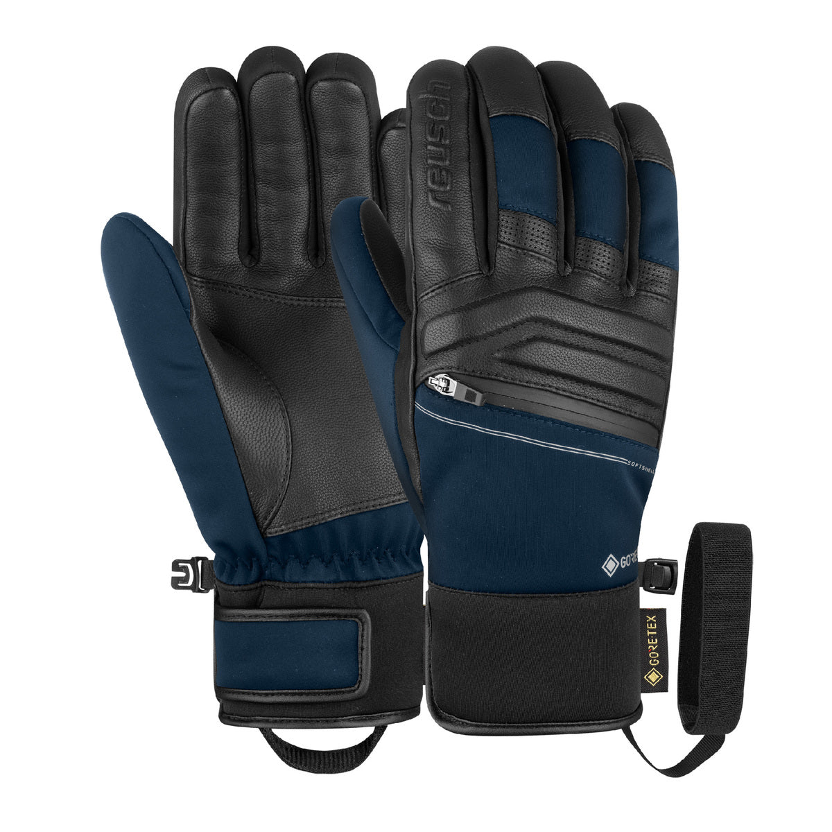 Reusch Mercury GTX skihandschoenen zwart/blauw