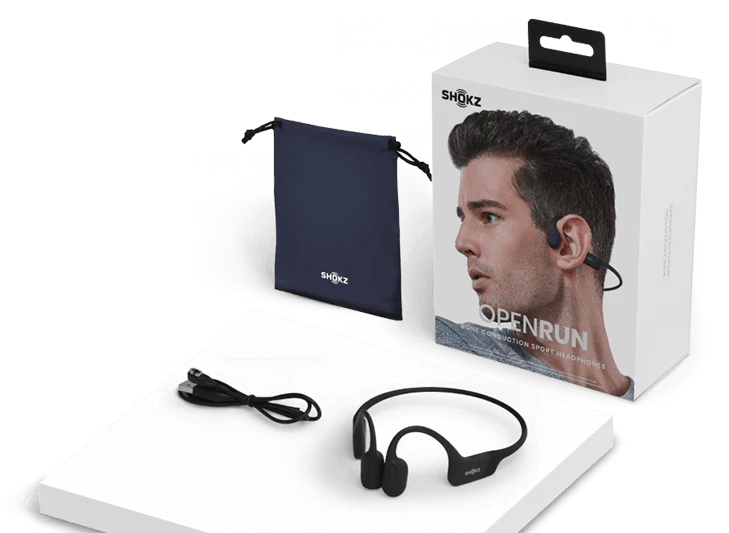 Shokz OpenRun bone conduction hoofdtelefoon grijs