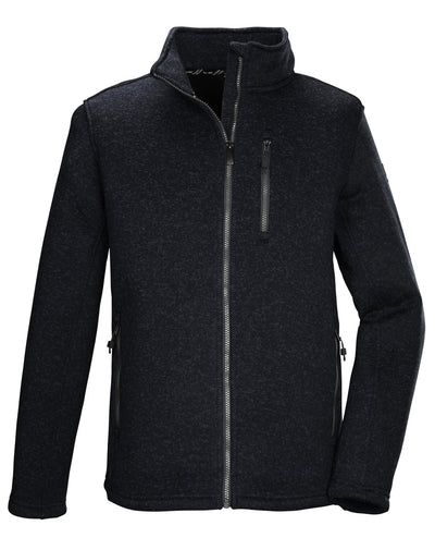 Killtec KOW 73 gebreid fleece vest heren zwart/blauw