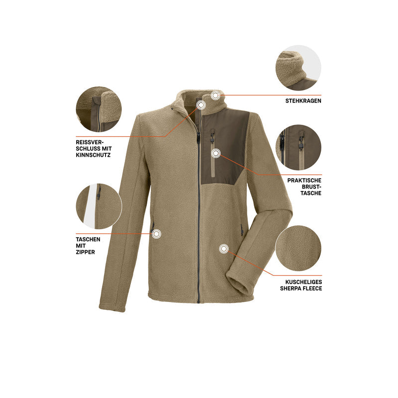 Killtec KOW 105 sherpa fleece vest heren taupe