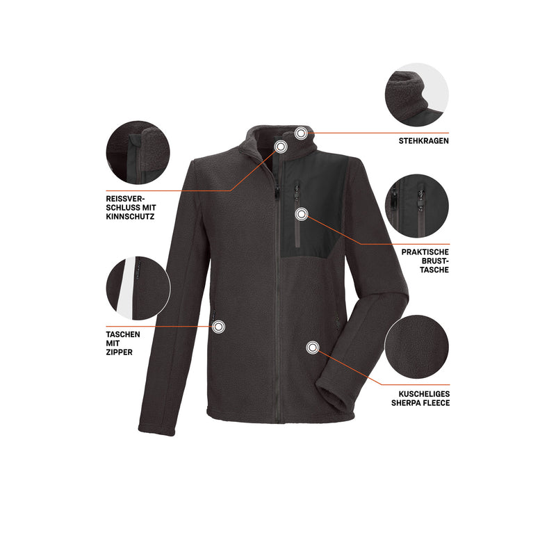 Killtec KOW 105 sherpa fleece vest heren bruin