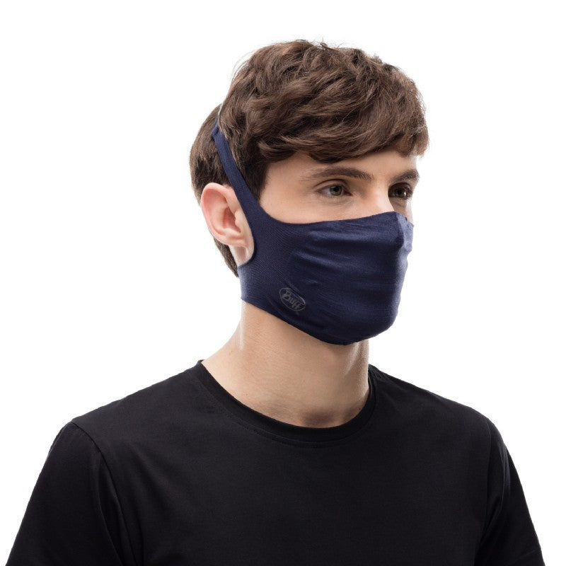 Buff Face Mask Solid Night Blue mondkapje met 5 filters