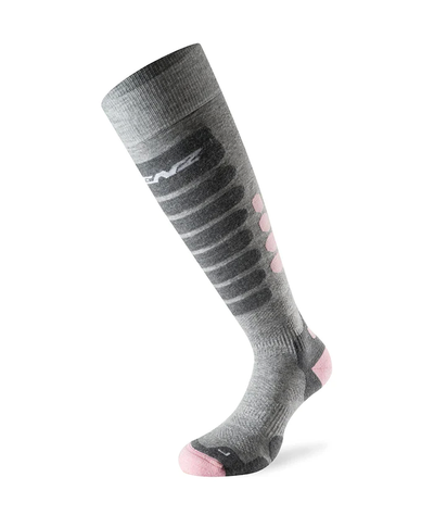 Lenz Skiing 3.0 skisokken  grijs/roze