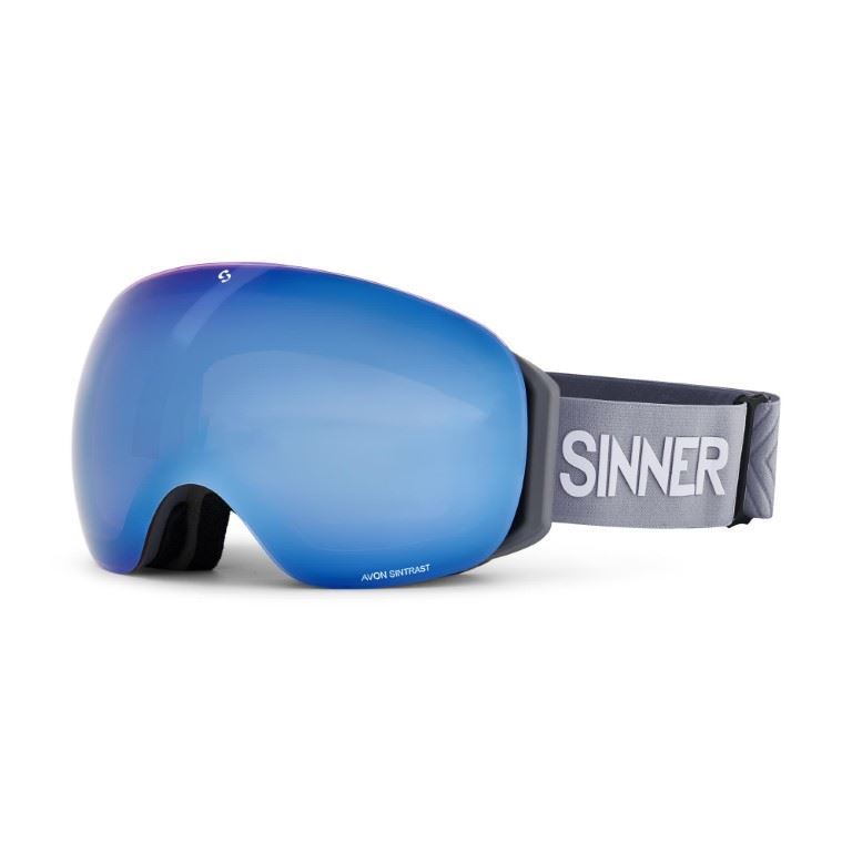 Sinner AVON skibril mat grijs + extra oranje S1 lens
