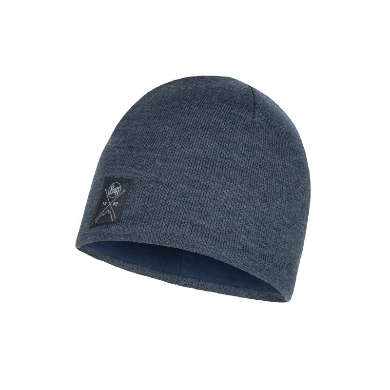 Buff Knitted & Polar Hat Solid Navy muts