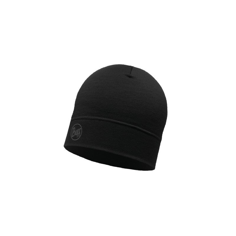 Buff Lightweight Merino Wool Hat Solid Black muts