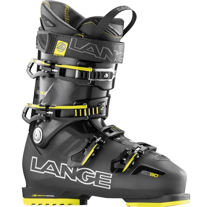 Lange SX90 skischoenen heren zwart/geel