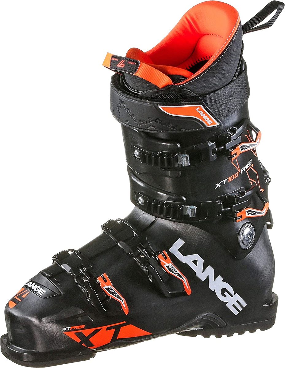 Lange XT100 FREE skischoenen heren zwart/oranje