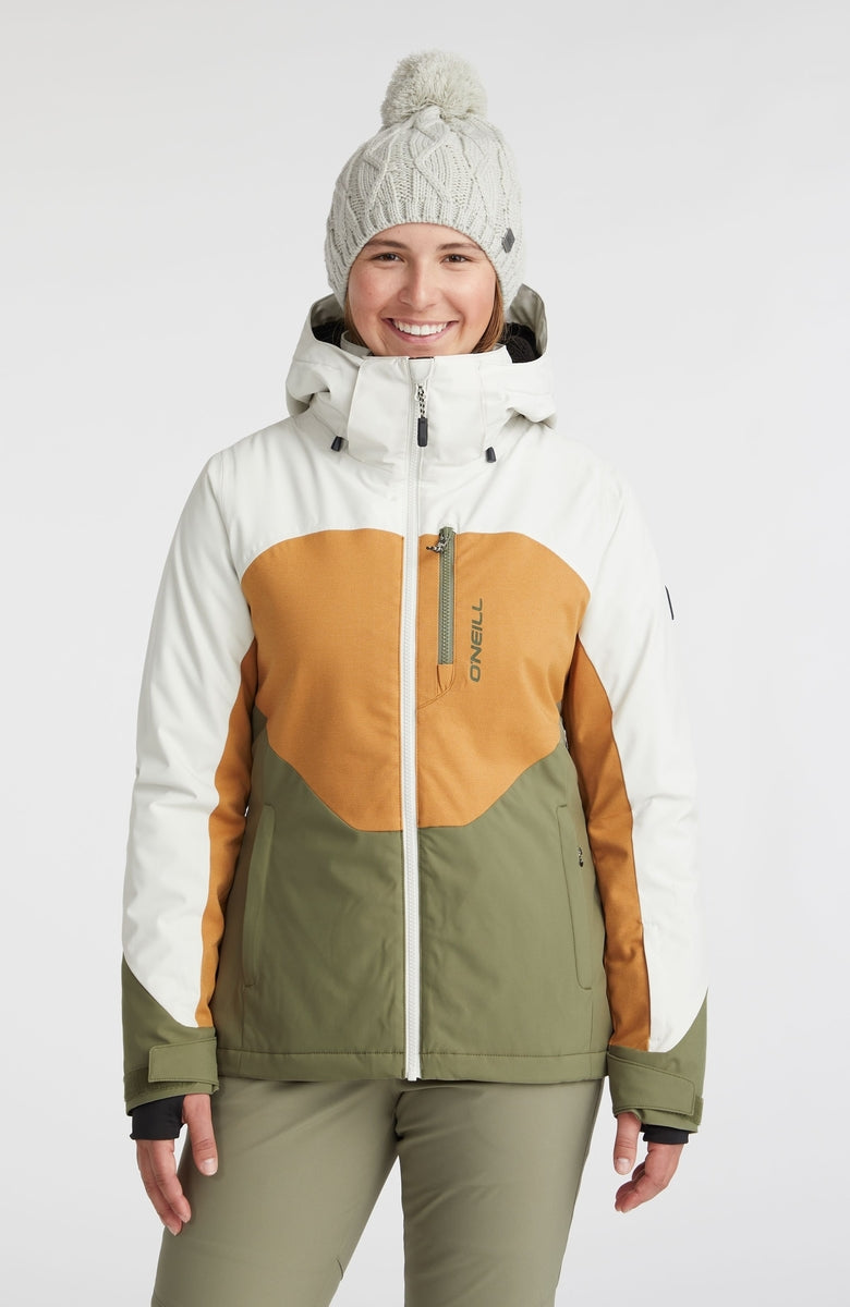 O'Neill Carbonite ski jas dames beige kleurblok