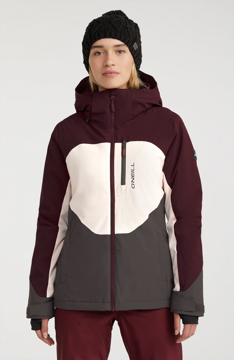 O'Neill Carbonite ski jas dames rood kleurblok