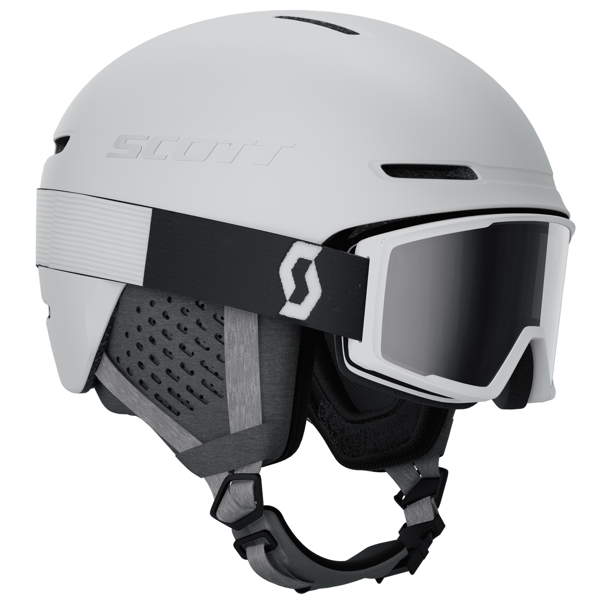 Scott Track + Factor Pro skihelm + skibril set wit