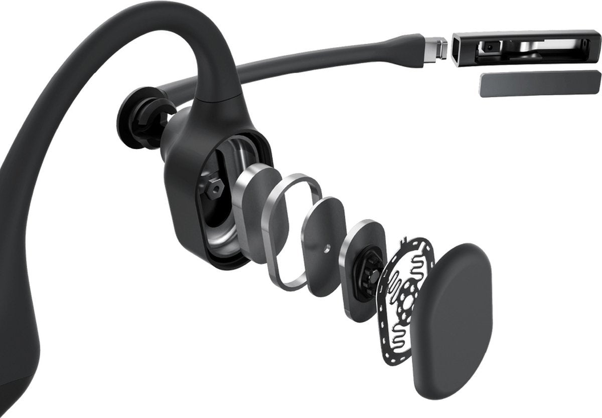 Shokz OpenComm bone conduction bluetooth headset zwart