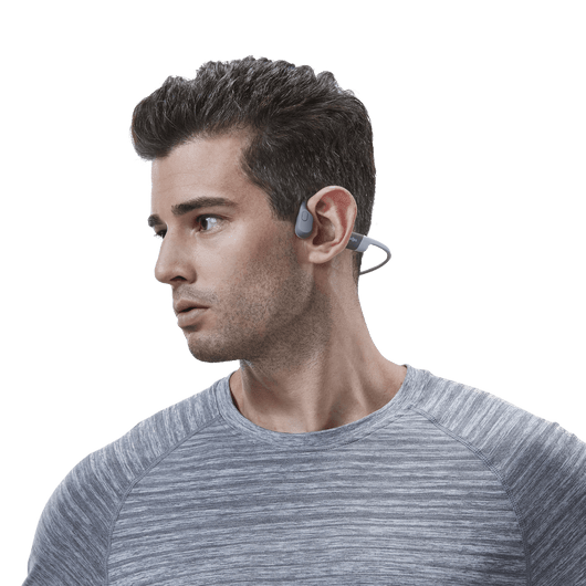 Shokz OpenRun bone conduction hoofdtelefoon grijs