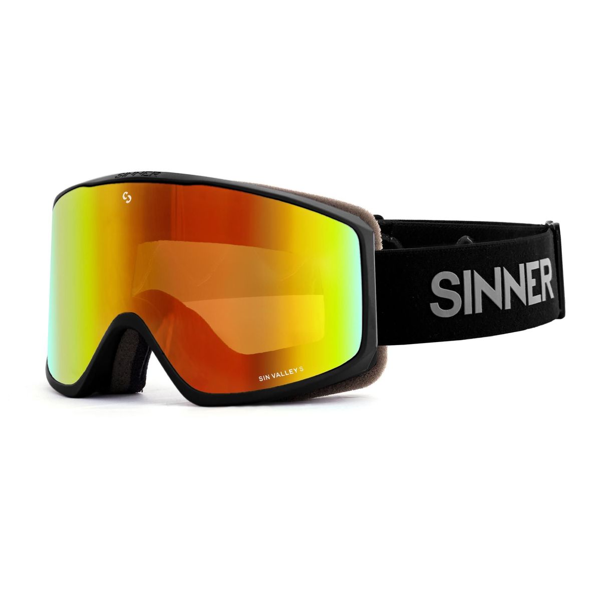 Sinner SIN VALLEY S skibril mat zwart/oranje + extra roze S1 lens