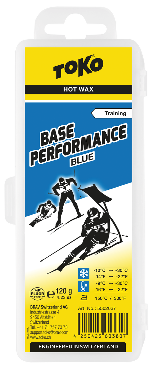 TOKO Base Performance Hot Wax Blue 120 gram ski en snowboard wax