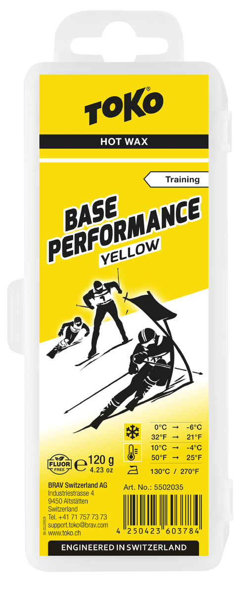 TOKO Base Performance Hot Wax Yellow 120 gram ski en snowboard wax