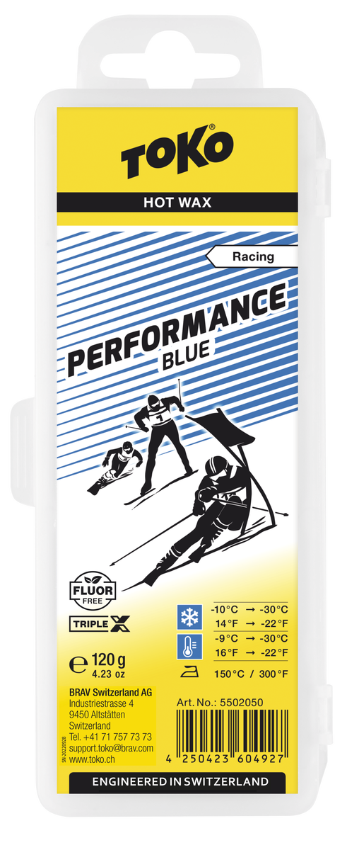 TOKO Performance Hot Wax Blue 120 gram ski en snowboard wax