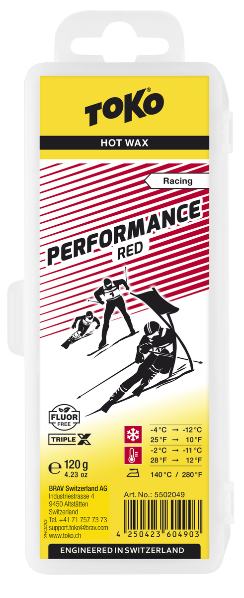 TOKO Performance Hot Wax Red 120 gram ski en snowboard wax