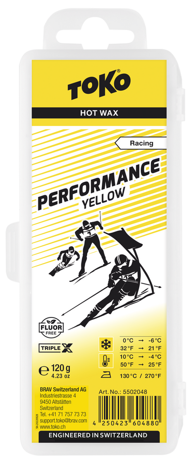 TOKO Performance Hot Wax Yellow 120 gram ski en snowboard wax