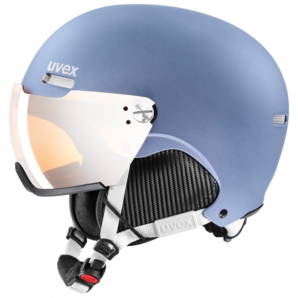 Uvex HLMT 500 Visor skihelm met vizier blauw