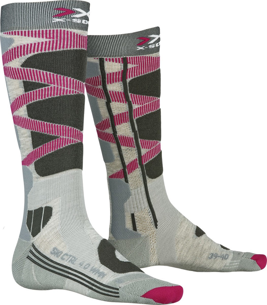 X-Socks Ski Control 4.0 W skisokken grijs/paars dames
